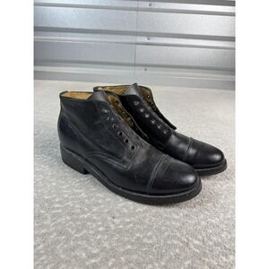 Roan Dress Shoes Mens Size 10 Black Leather Cap Toe Ankle Boots Goodyear Welt